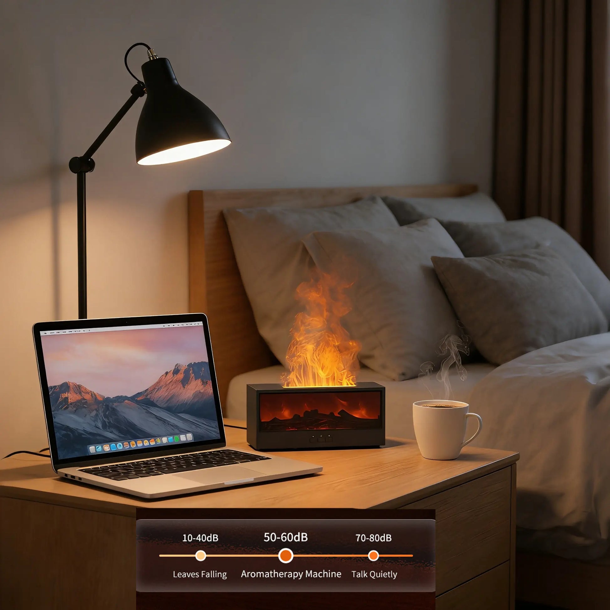 Hiatuses Valentines Gift for Bf 3D Flame Electric Aroma Diffuser with 7-Color Lights & Remote,Mini Gifts Valentines Gift Ideas Home Essentials Humidifier for Bedroom Home Office, Auto Shut-Off Safety, Perfect Relaxation Gift Valentine'S Day Gift