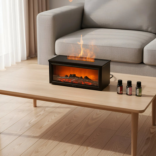Hiatuses Valentines Gift for Bf 3D Flame Electric Aroma Diffuser with 7-Color Lights & Remote,Mini Gifts Valentines Gift Ideas Home Essentials Humidifier for Bedroom Home Office, Auto Shut-Off Safety, Perfect Relaxation Gift Valentine'S Day Gift