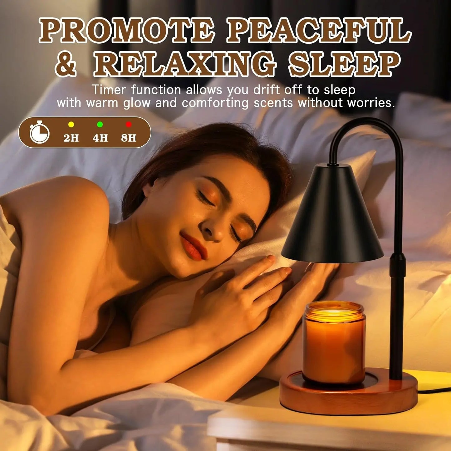 Electric Candle Warmer Lamp with Timer – Flameless & Dimmable