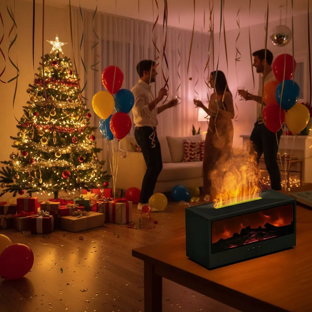 Hiatuses Valentines Gift for Bf 3D Flame Electric Aroma Diffuser with 7-Color Lights & Remote,Mini Gifts Valentines Gift Ideas Home Essentials Humidifier for Bedroom Home Office, Auto Shut-Off Safety, Perfect Relaxation Gift Valentine'S Day Gift