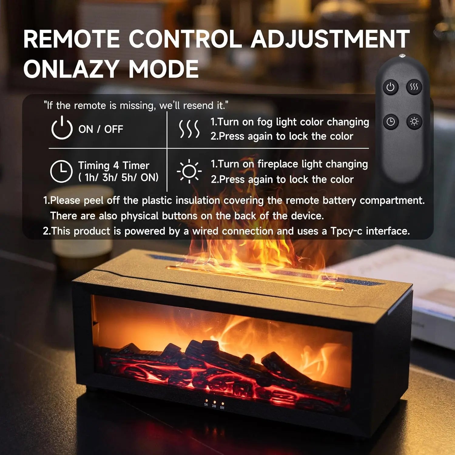 Hiatuses Valentines Gift for Bf 3D Flame Electric Aroma Diffuser with 7-Color Lights & Remote,Mini Gifts Valentines Gift Ideas Home Essentials Humidifier for Bedroom Home Office, Auto Shut-Off Safety, Perfect Relaxation Gift Valentine'S Day Gift